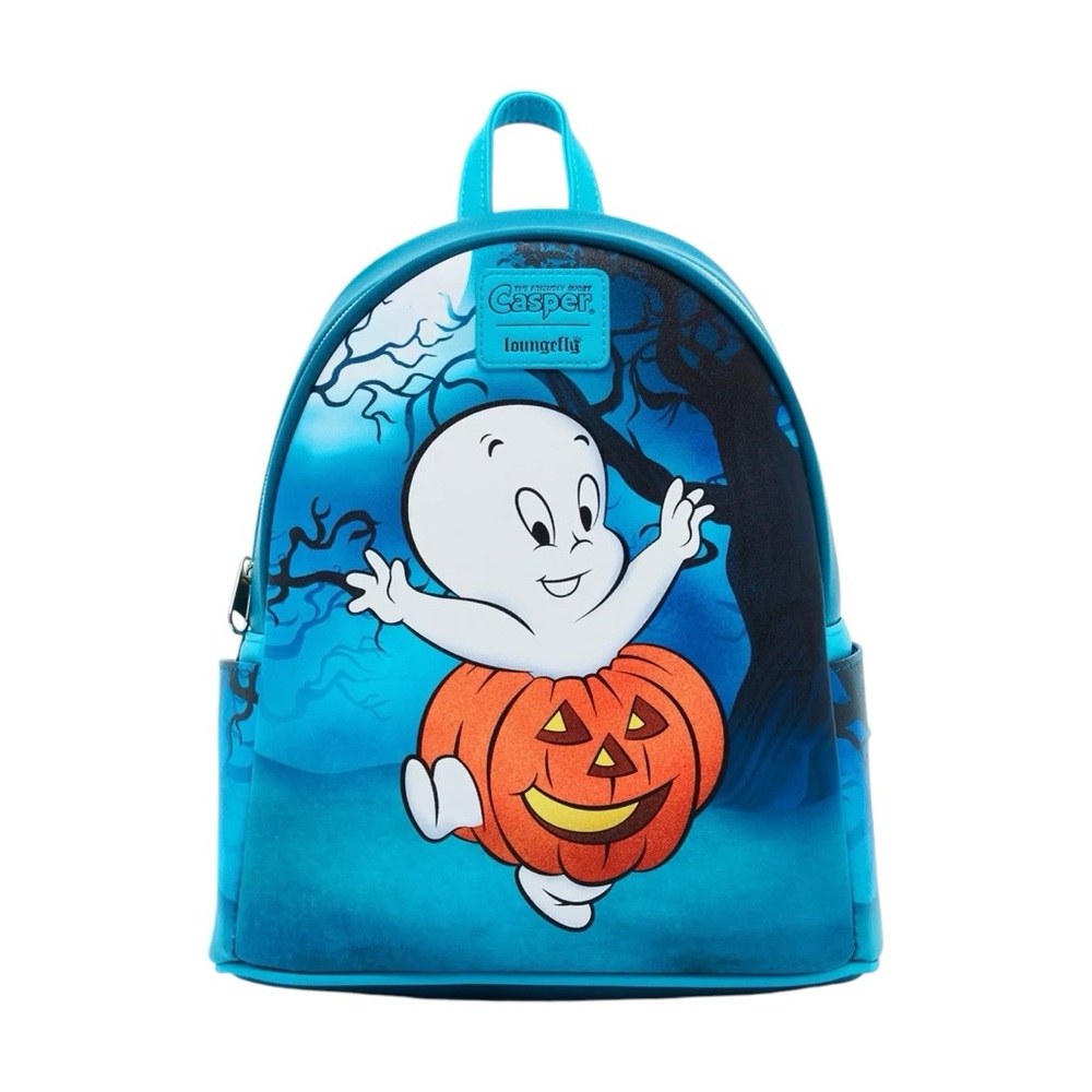 NEW Loungefly Casper The Friendly Ghost Pumpkin Costume Halloween Mini Backpack
